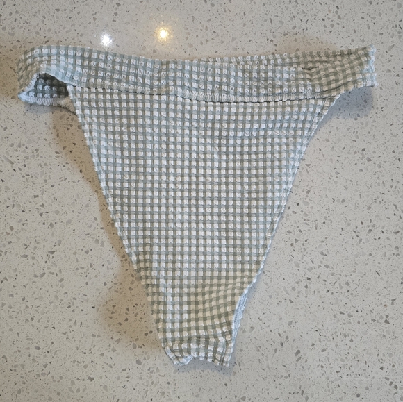 Abercrombie & Fitch Green Gingham Bikini | High Rise Cheeky Bottoms - Picture 5 of 9